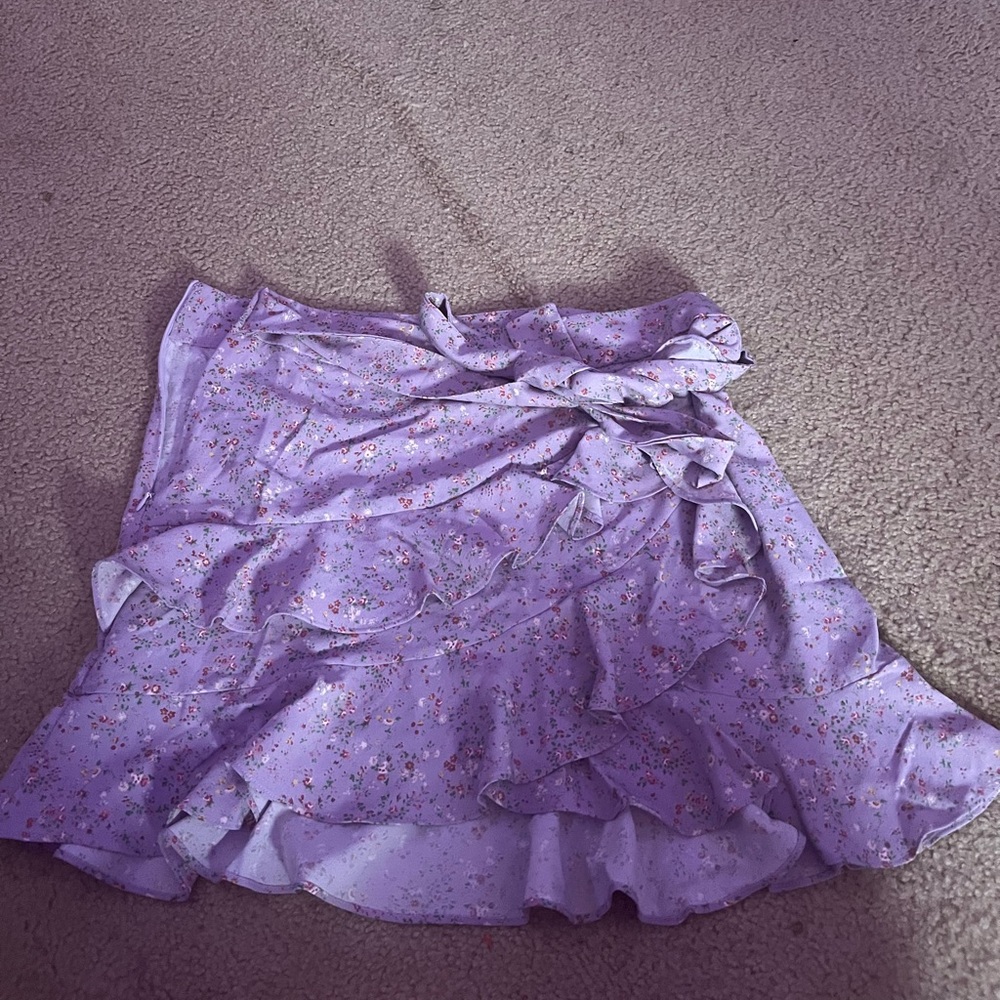 Purple ruffle flower skirt